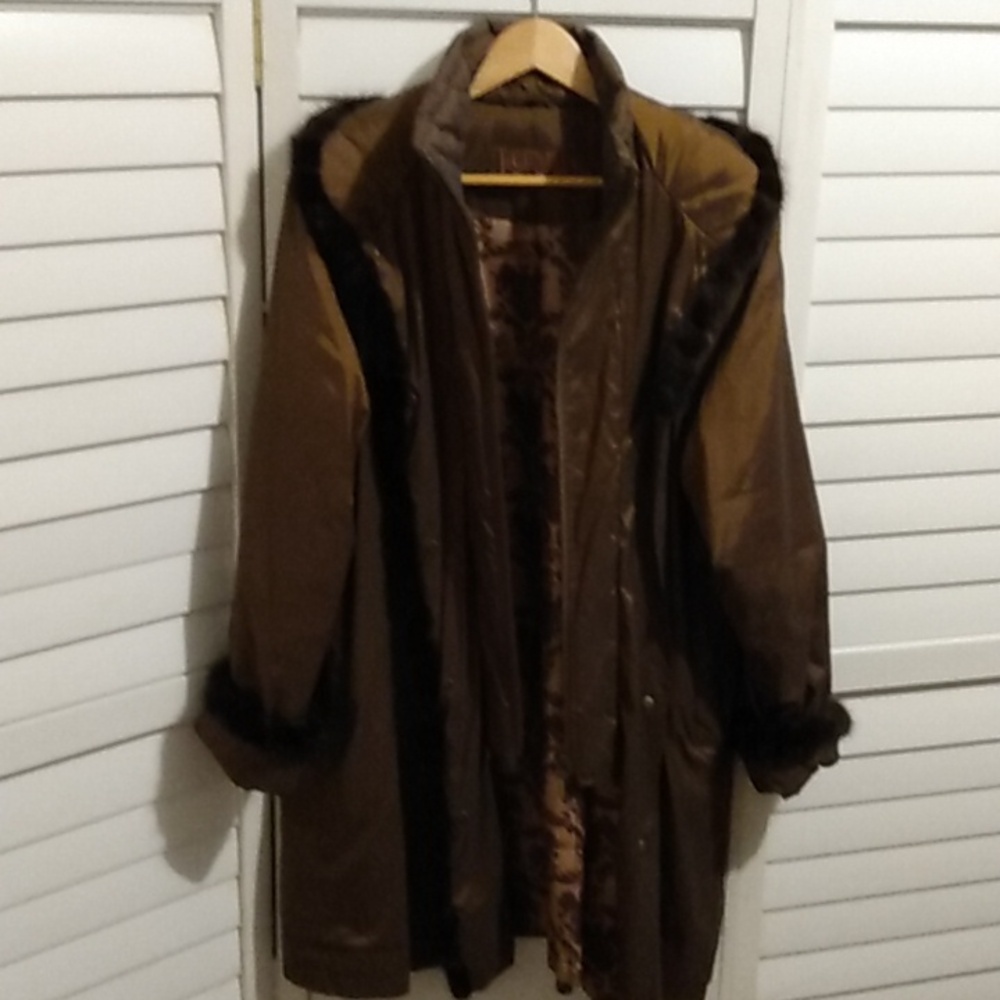 Brown Fur-Trimmed Coat